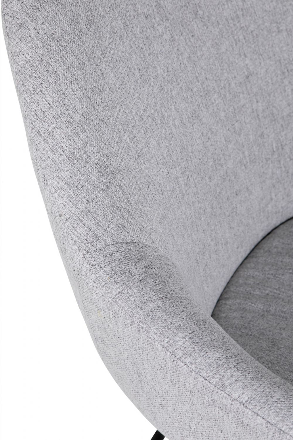 Grey Fabric Accent Chair with Black Metal Legs