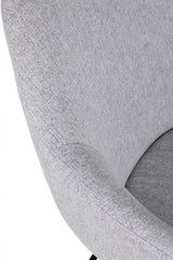 Grey Fabric Accent Chair with Black Metal Legs