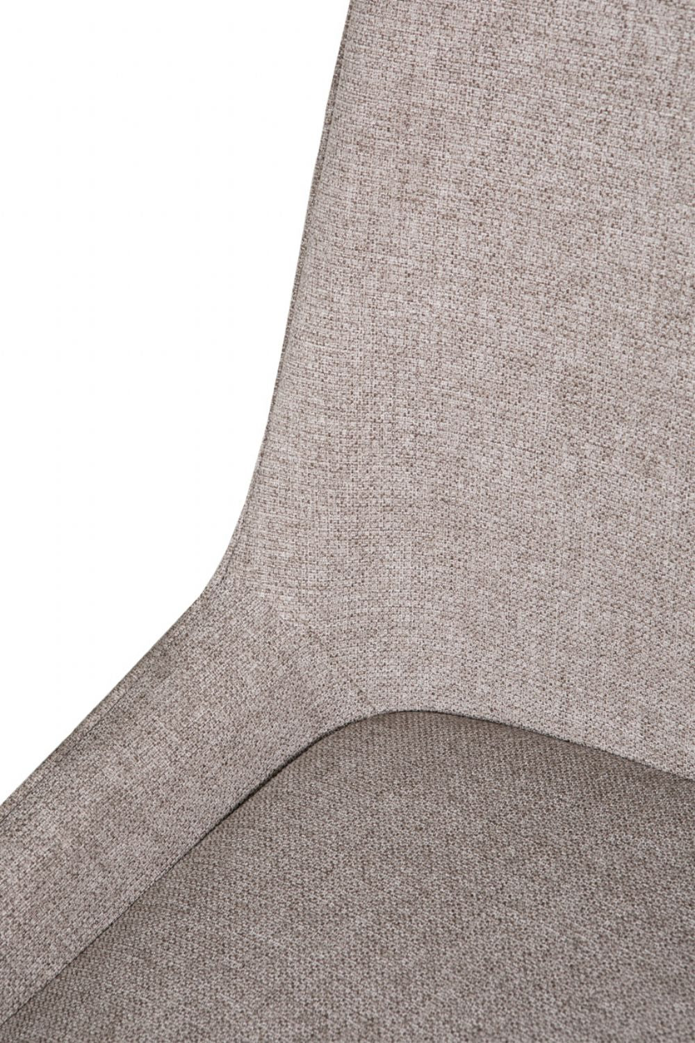 Beige Fabric Upholstered Dining Chair with Walnut Legs