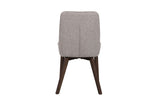 Modern Beige Fabric Upholstered Dining Chair with Walnut Legs