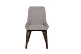 Modern Beige Fabric Upholstered Dining Chair with Walnut Legs