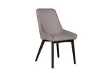 Modern Beige Fabric Upholstered Dining Chair with Walnut Legs