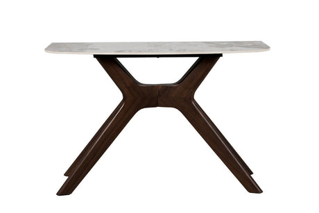 Brown Wooden Console Table Sintered Stone Top