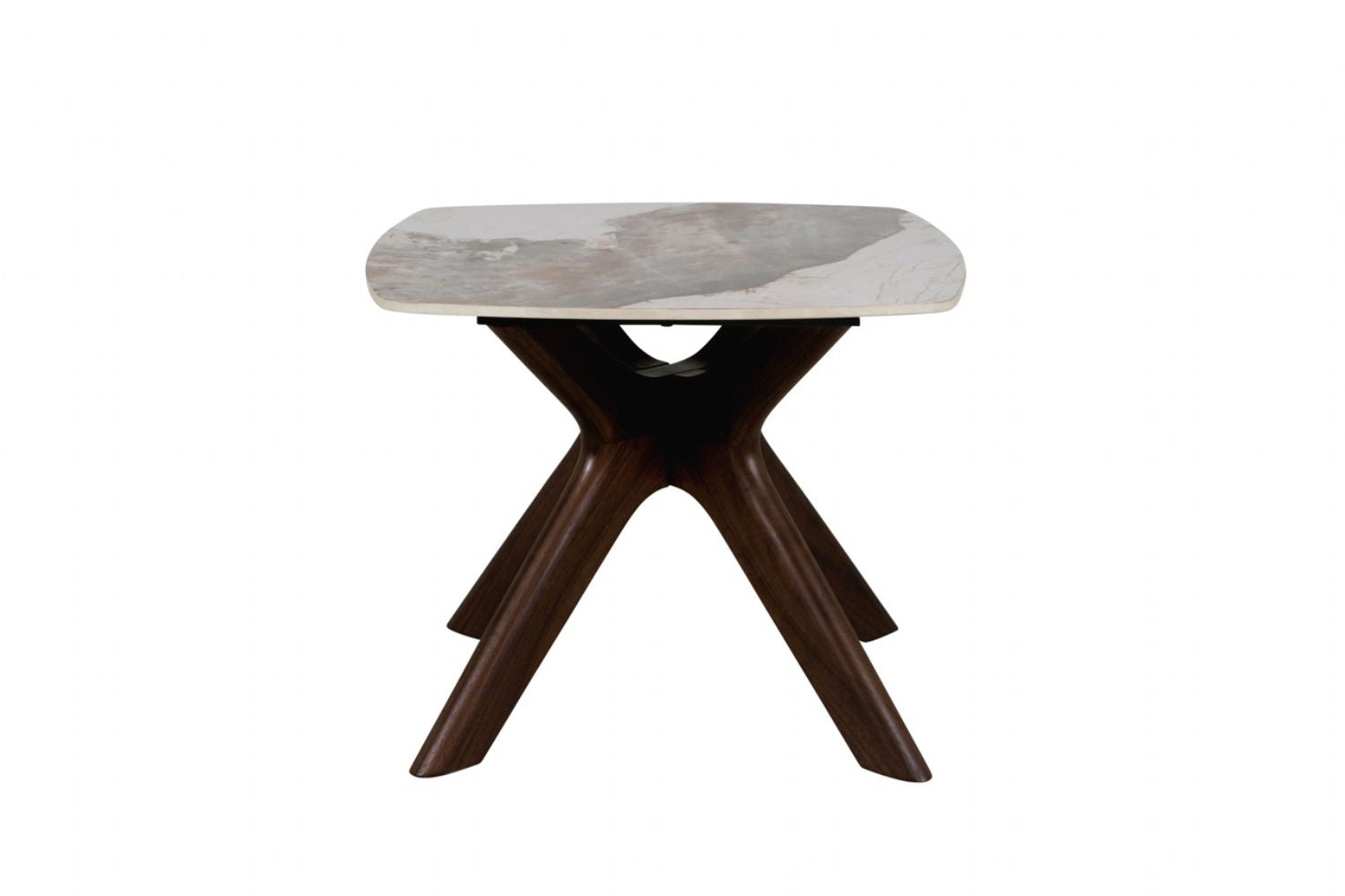 Walnut Square Lamp Table Ceramic Effect Top