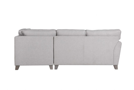 Light Grey Fabric Upholstered Right Hand Facing Corner Sofa