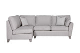 Light Grey Linen Fabric Upholstered Left Hand Facing Corner Sofa