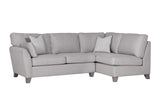 Light Grey Linen Fabric Upholstered Right Hand Facing Corner Sofa
