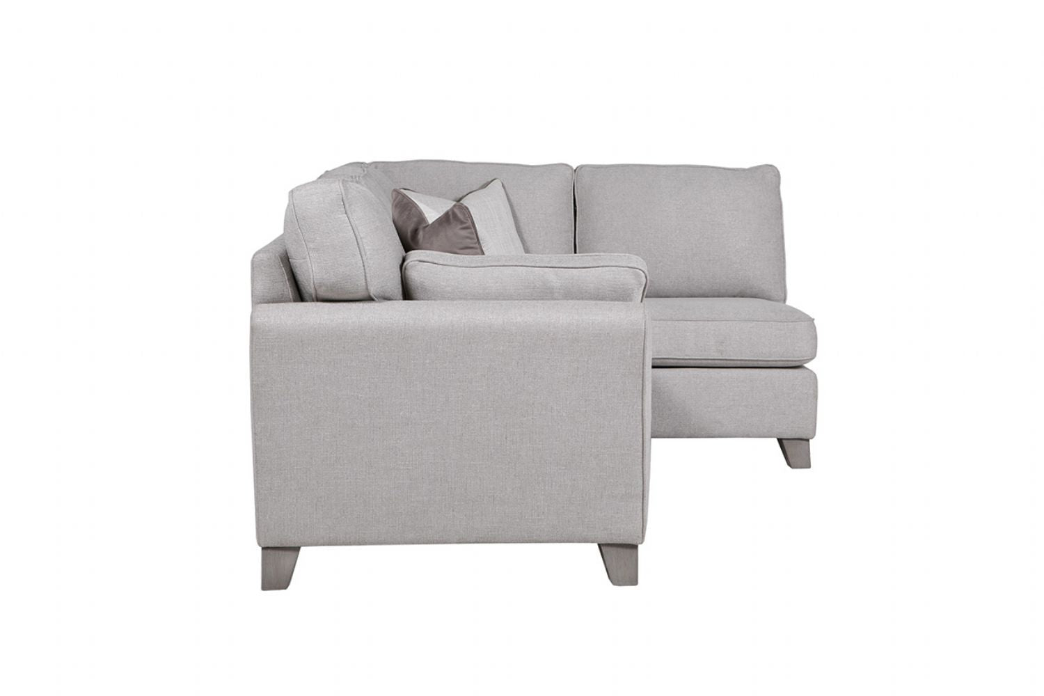 Light Grey Linen Fabric Upholstered Right Hand Facing Corner Sofa