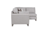 Light Grey Linen Fabric Upholstered Right Hand Facing Corner Sofa