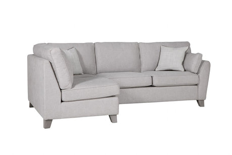Light Grey Linen Fabric Upholstered Left Hand Facing Corner Sofa
