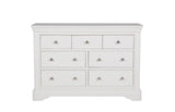 Bone White Wooden Dressing Chest of 7 Drawers
