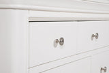 Bone White Wooden Dressing Chest of 7 Drawers