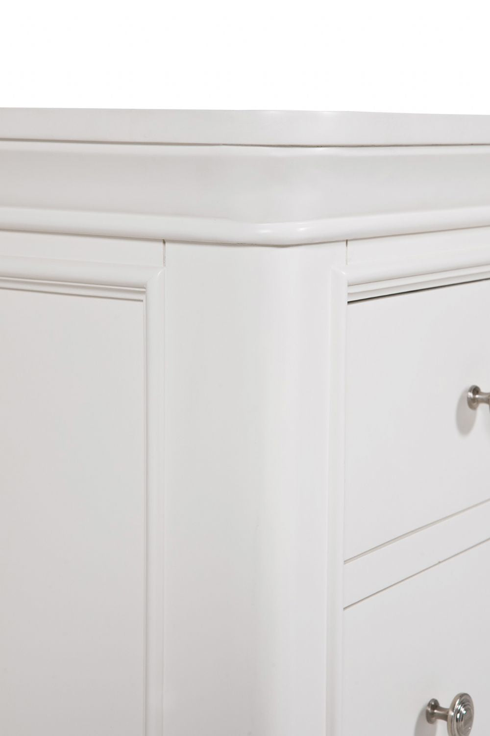 Bone White Wooden Dressing Chest of 7 Drawers