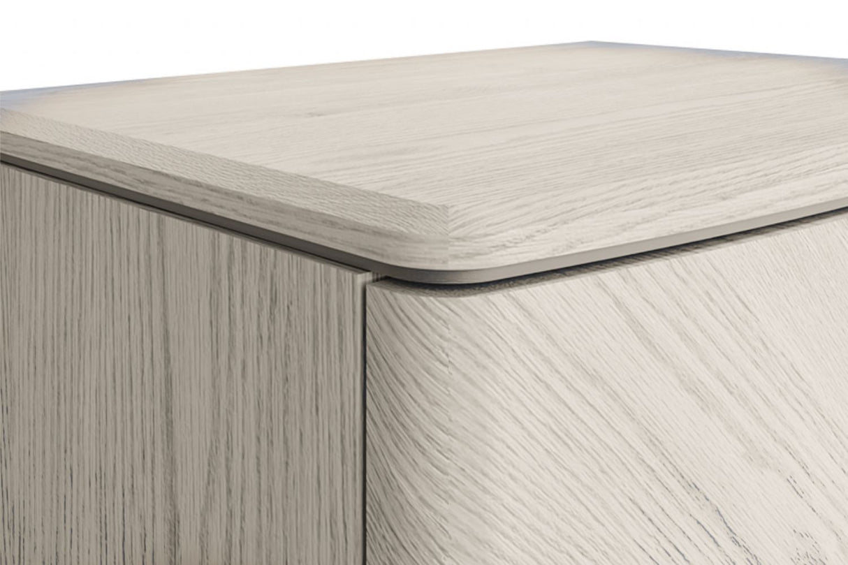 Stone Wooden 2 Drawer Bedside Table with Gold Handles