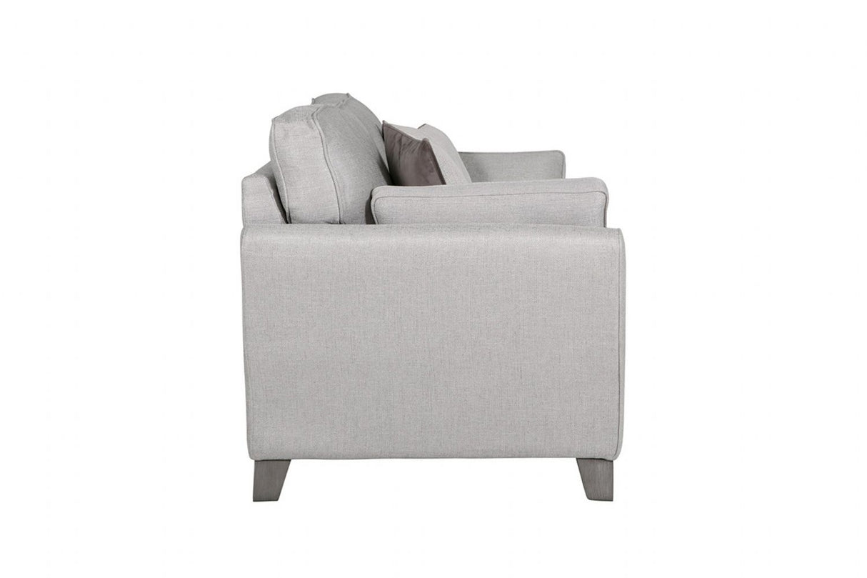 Light Grey Fabric 2 Seater Standard Back Sofa