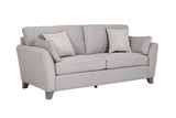 Light Grey Fabric Upholstered 3 Seater Sofa and Limed Oak Legs
