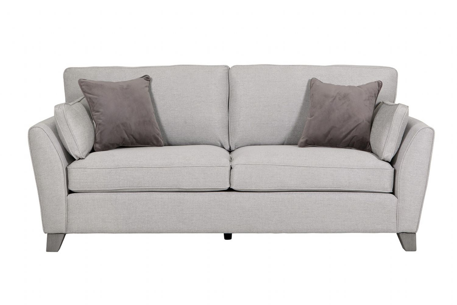 Light Grey Fabric Upholstered 3 Seater Sofa and Limed Oak Legs