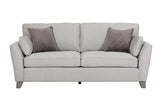 Light Grey Fabric Upholstered 3 Seater Sofa and Limed Oak Legs