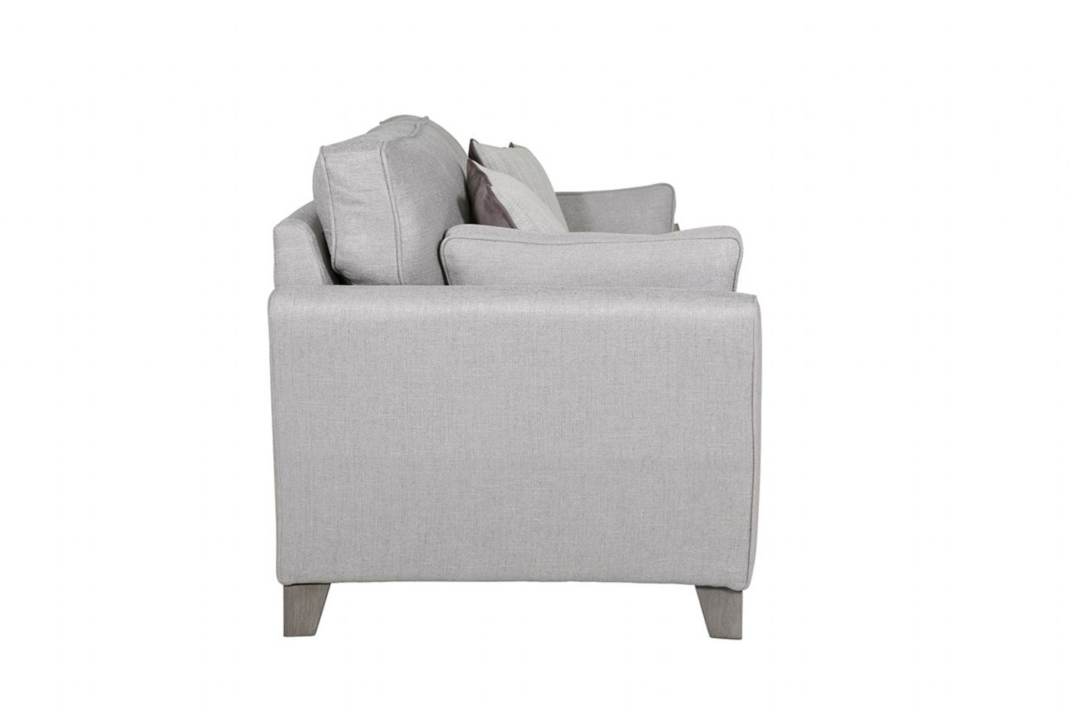 Light Grey Fabric Upholstered 3 Seater Sofa and Limed Oak Legs