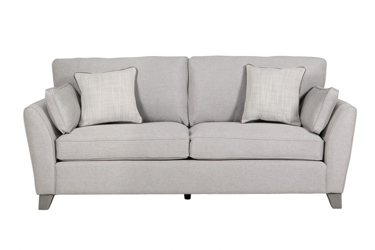 Light Grey Fabric Upholstered 3 Seater Sofa and Limed Oak Legs
