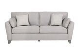 Light Grey Fabric Upholstered 3 Seater Sofa and Limed Oak Legs