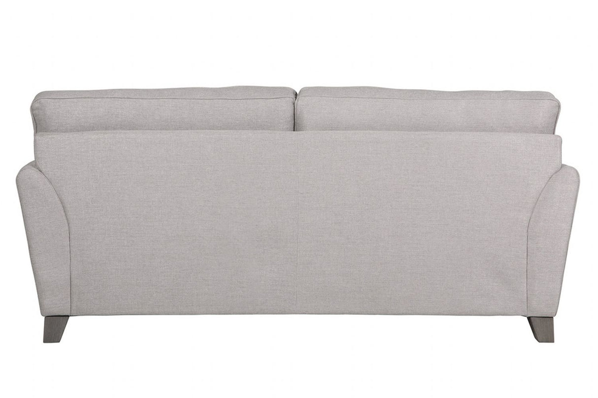 Light Grey Fabric Upholstered 3 Seater Sofa and Limed Oak Legs
