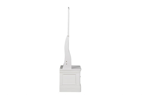 Bone White Painted Wooden Large Cheval Mirror with Drawer