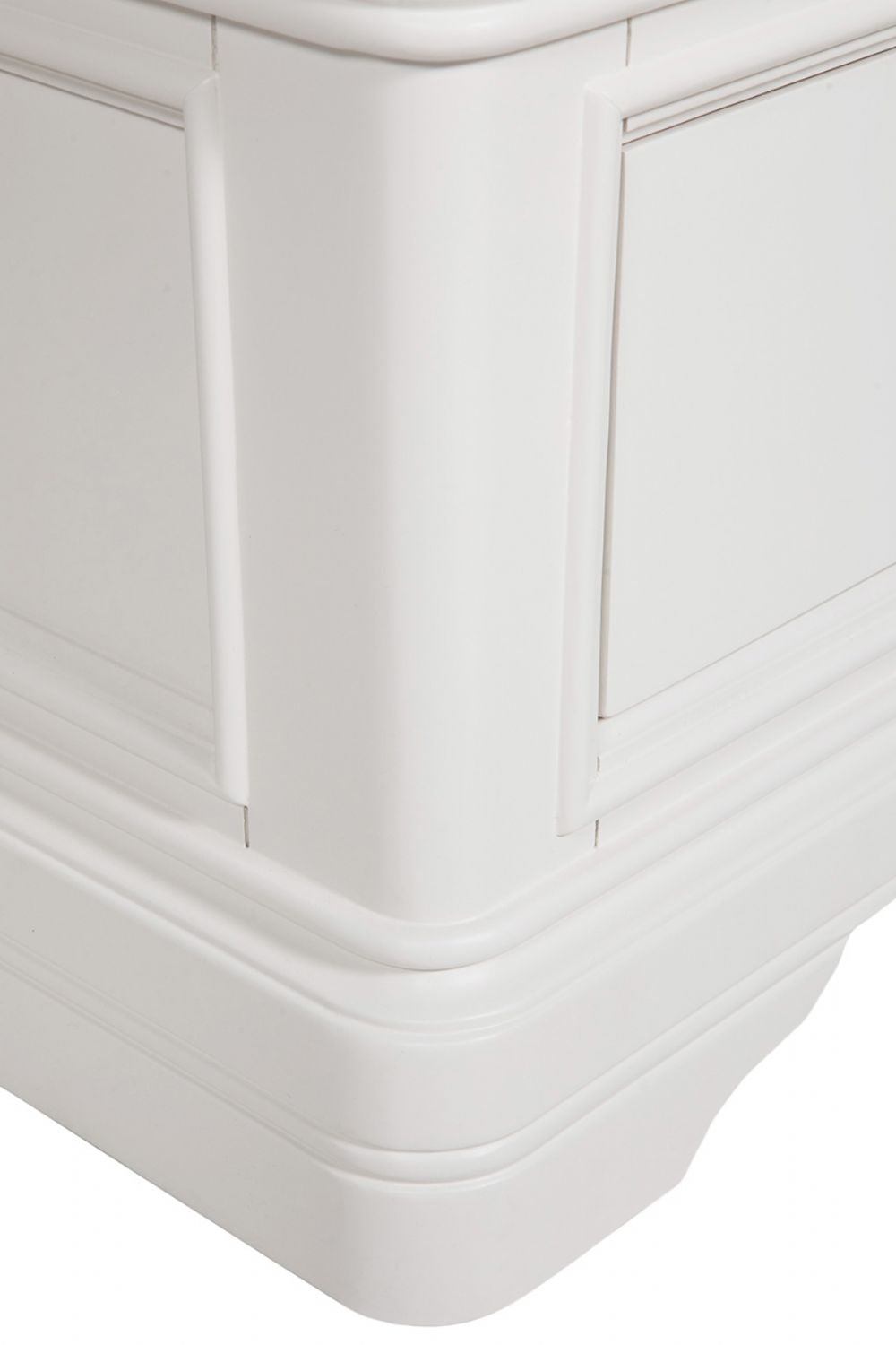 Bone White Painted Wooden Large Cheval Mirror with Drawer
