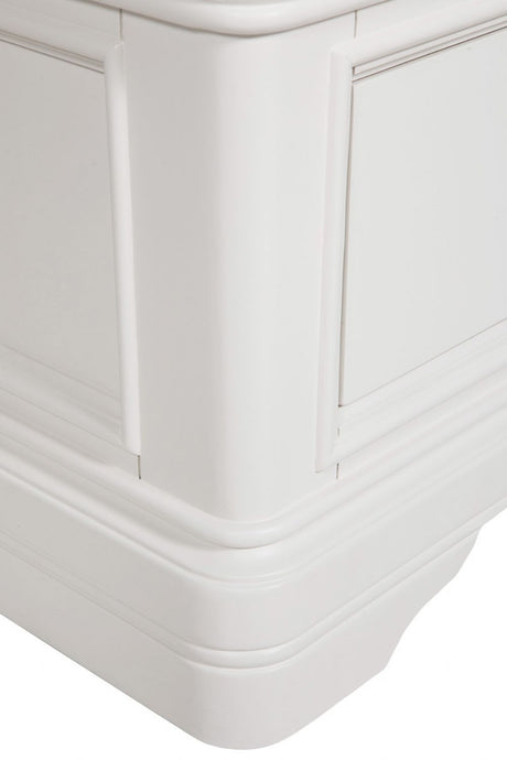 Bone White Painted Wooden Large Cheval Mirror with Drawer