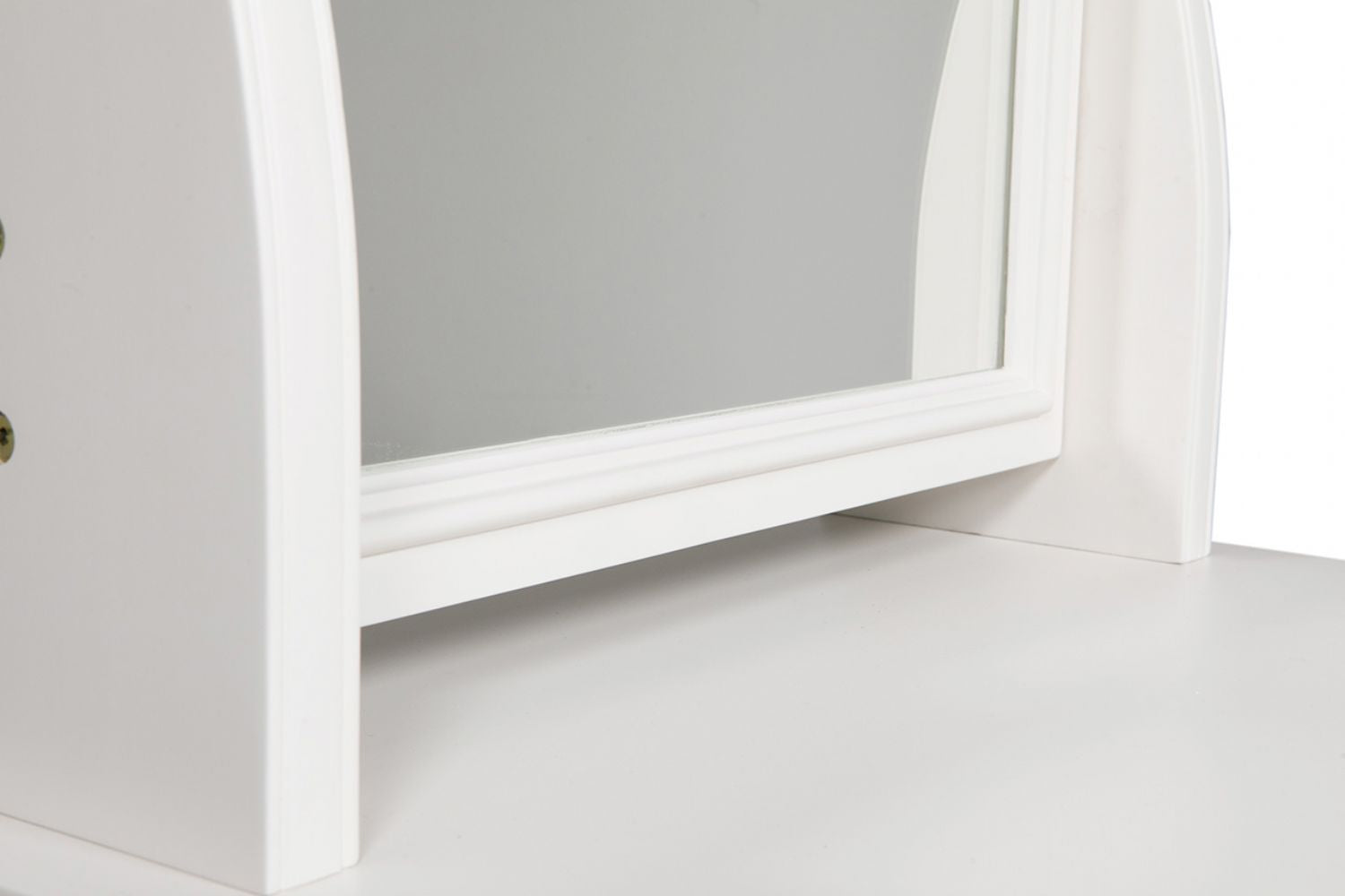 Bone White Painted Wooden Large Cheval Mirror with Drawer
