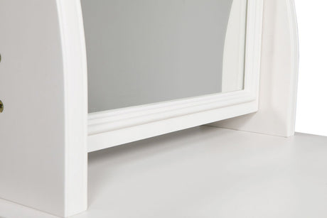 Bone White Painted Wooden Large Cheval Mirror with Drawer