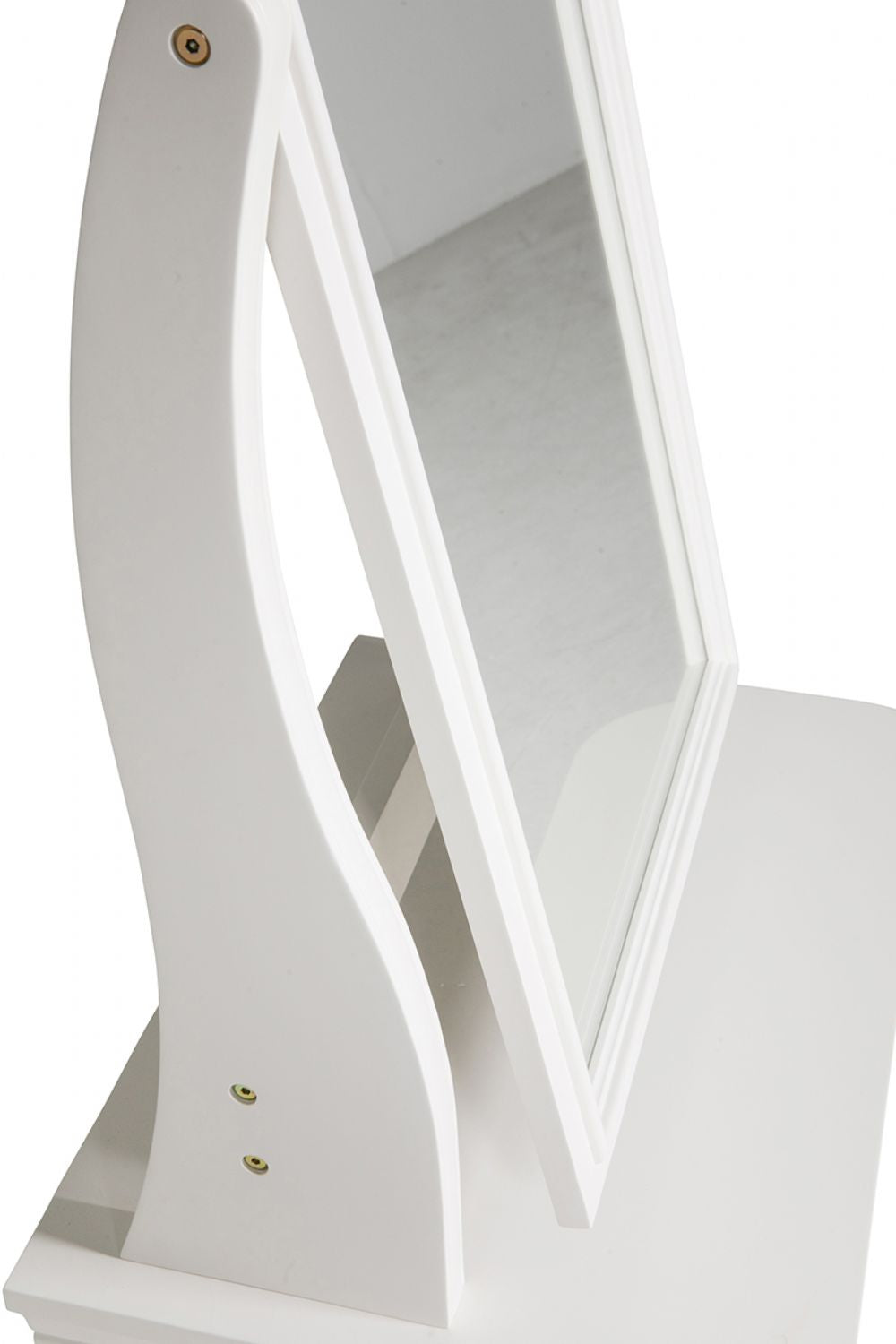 Bone White Painted Wooden Large Cheval Mirror with Drawer