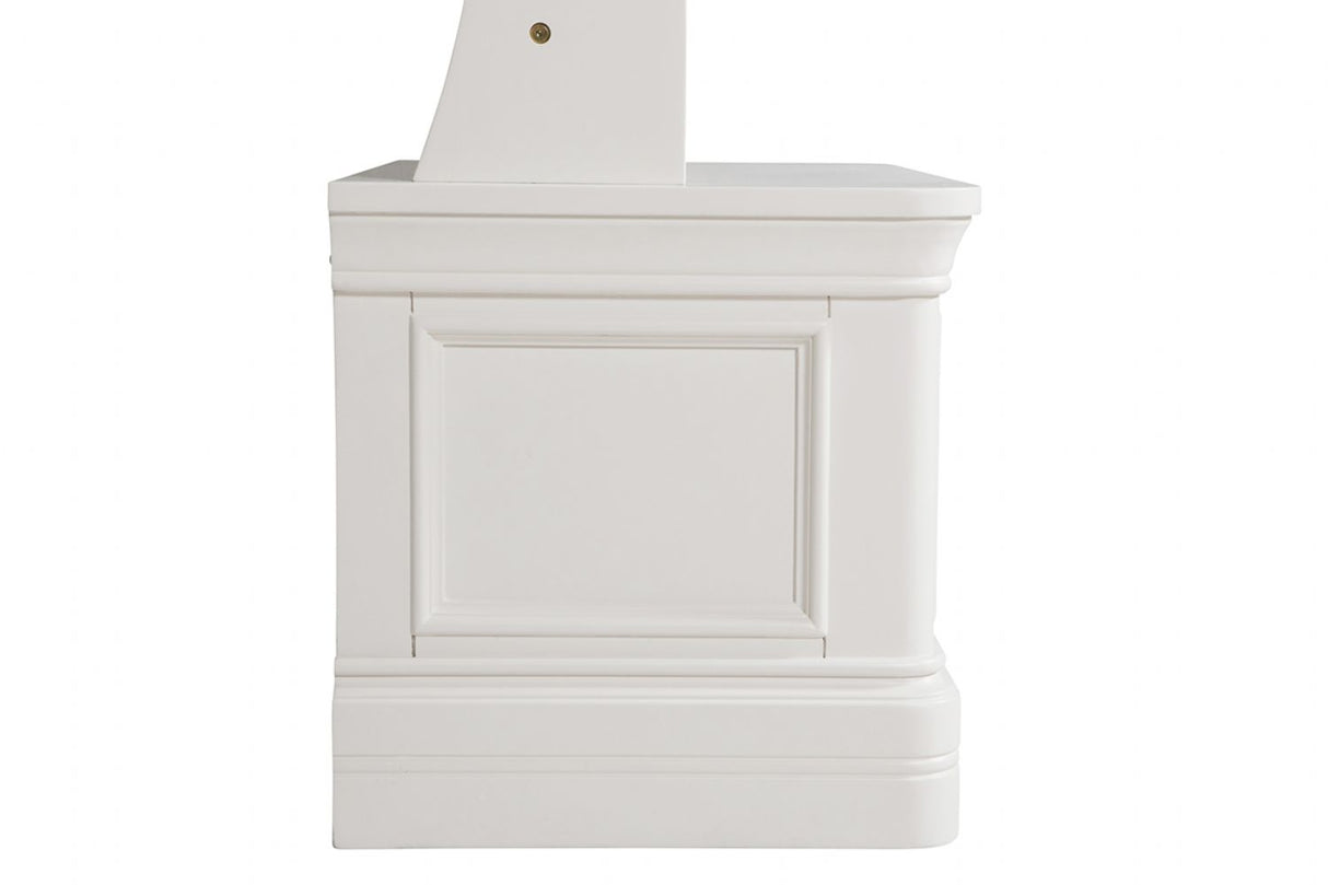 Bone White Painted Wooden Large Cheval Mirror with Drawer