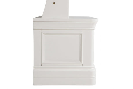 Bone White Painted Wooden Large Cheval Mirror with Drawer