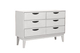 Taupe Wood Dressing Chest of 6 Drawers