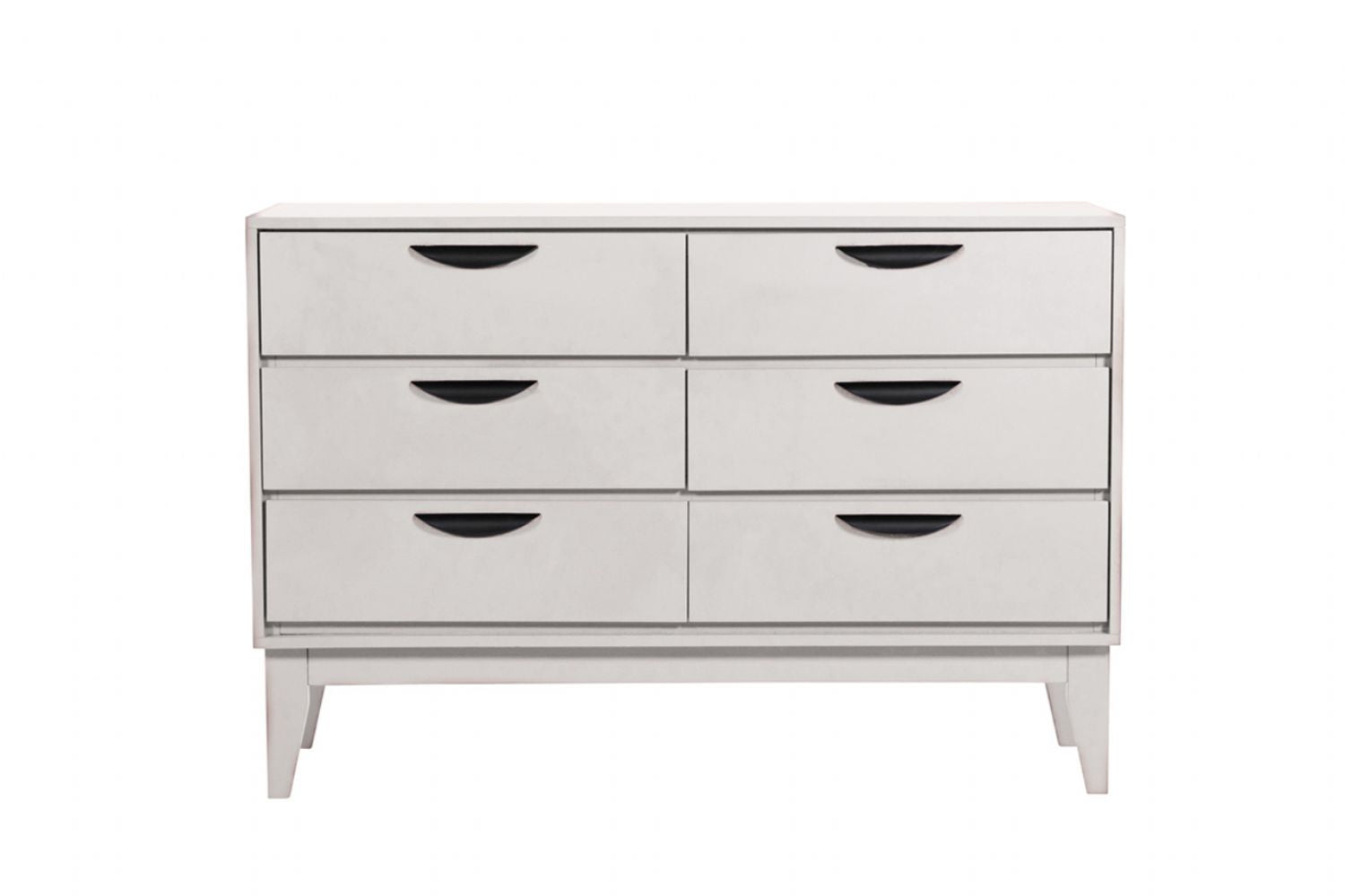 Taupe Wood Dressing Chest of 6 Drawers