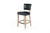 Blue Padded Leather Kitchen Breakfast Bar Chair