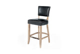 Blue Padded Leather Kitchen Breakfast Bar Chair