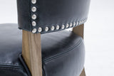 Blue Padded Leather Kitchen Breakfast Bar Chair