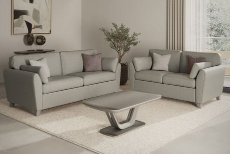 Matt Graphite Grey Finish 110cm Coffee Table Glass Top
