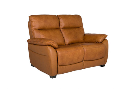 Tan Leather 2 Seater Standard Back Sofa