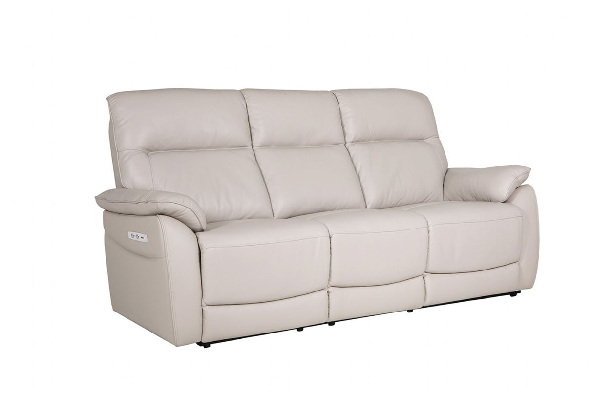 Cashmere Leather 3 Seater Electric Recliner Sofa