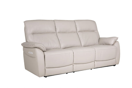 Cashmere Leather 3 Seater Electric Recliner Sofa