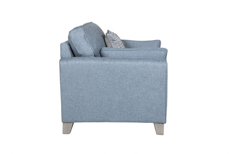 Blue Velvet Fabric Standard Back Occasional Armchair