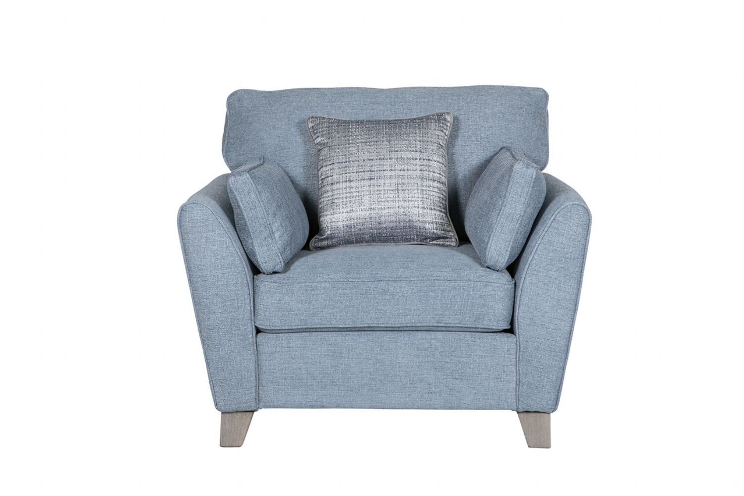 Blue Velvet Fabric Standard Back Occasional Armchair