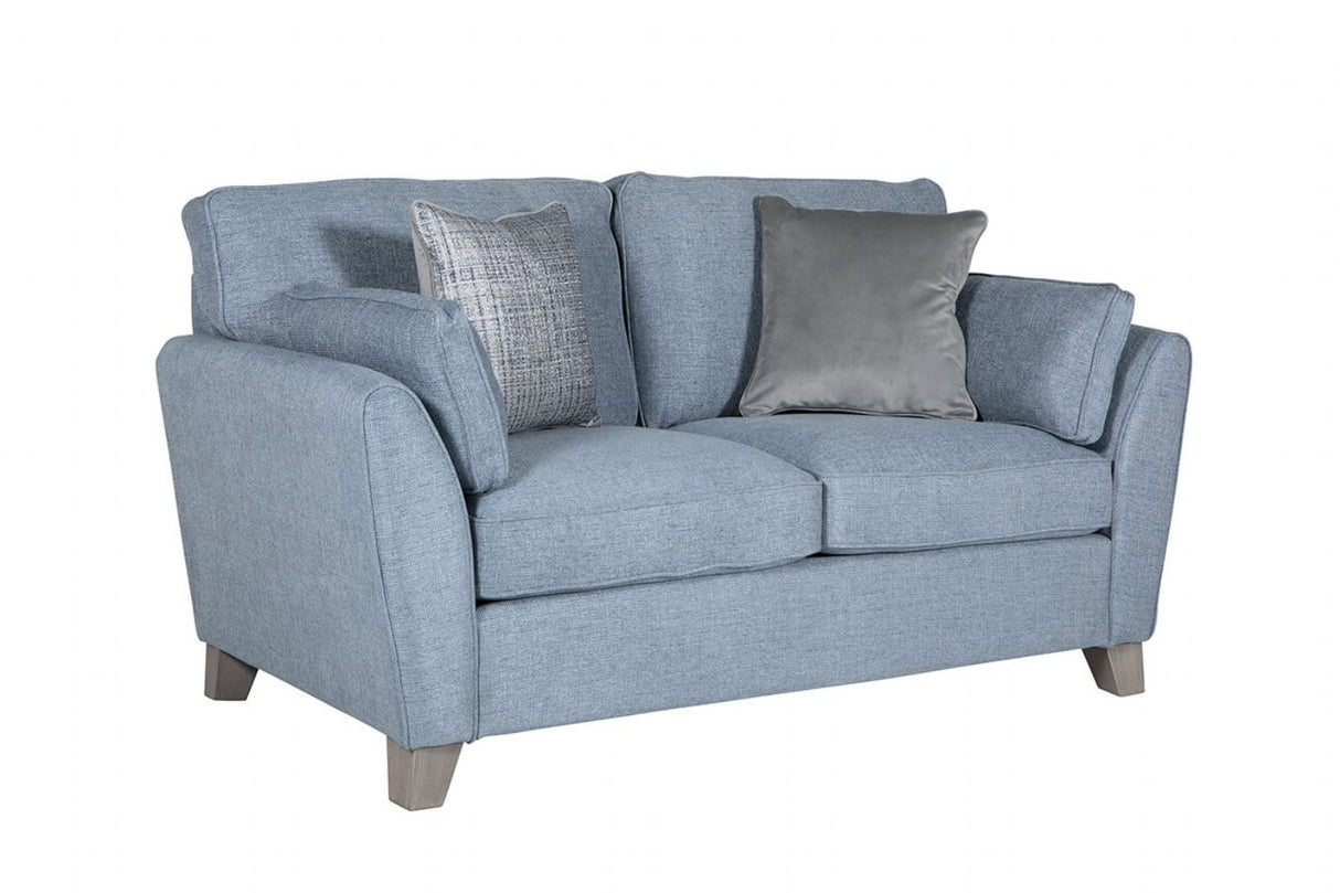 Blue Fabric 2 Seater Standard Back Sofa