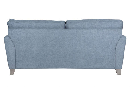Blue Fabric 3 Seater Standard Back Sofa with Scatter Cushions