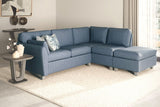 Blue Fabric RHF L Shaped Corner Group Sofa