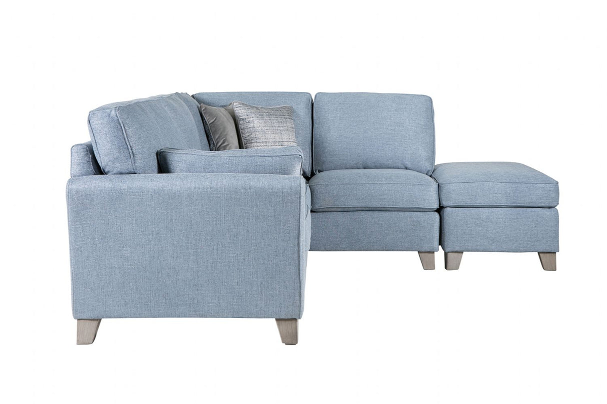 Blue Fabric RHF L Shaped Corner Group Sofa