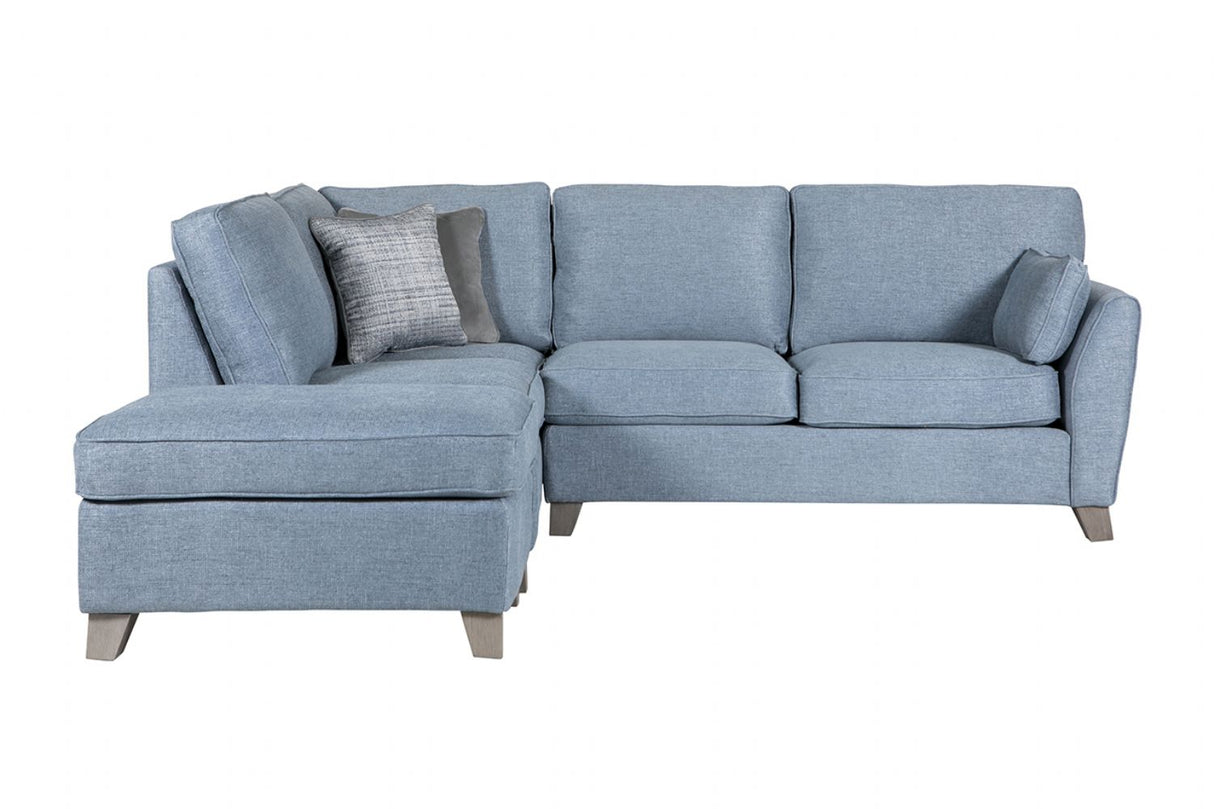 Blue Fabric LHF L Shaped Corner Group Sofa
